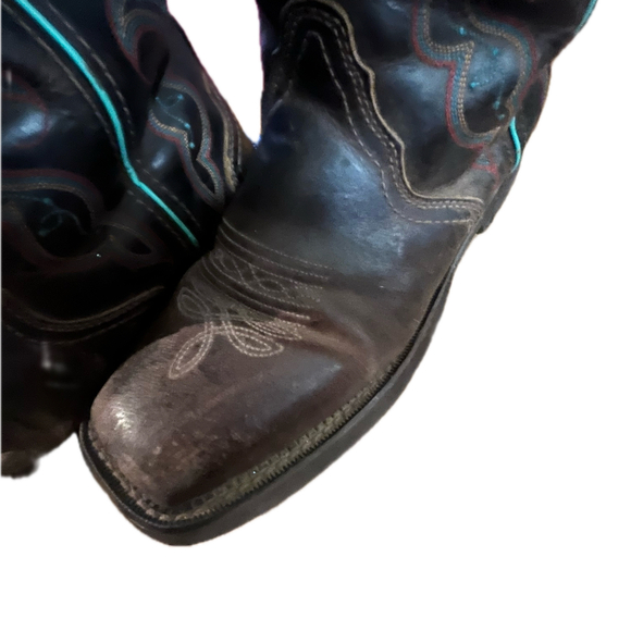 Justin Gypsy Raya GY2900 Western Cowgirl Boots Teal Stitch Size 10 - Picture 2 of 6